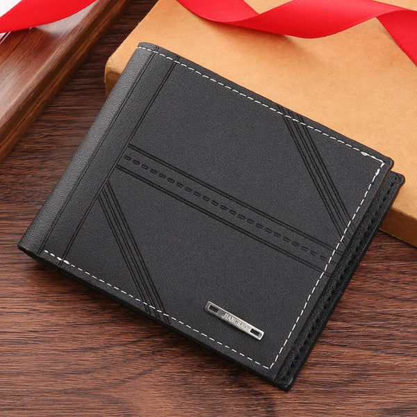 Men's Wallet Mens Short Wallet Youth Fashion Horizontal Soft Leather