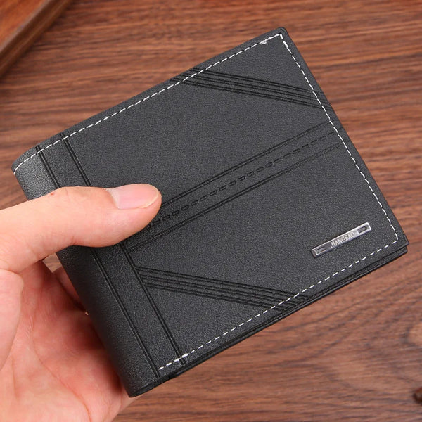 Men'S Short Frosted Leather Wallet Multi-Slot Coin Wallet High Quality New 2024