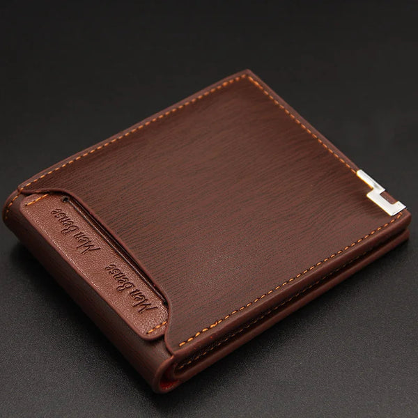 Fashion Men's Wallet PU Leather Short Card Holder Purse for Men